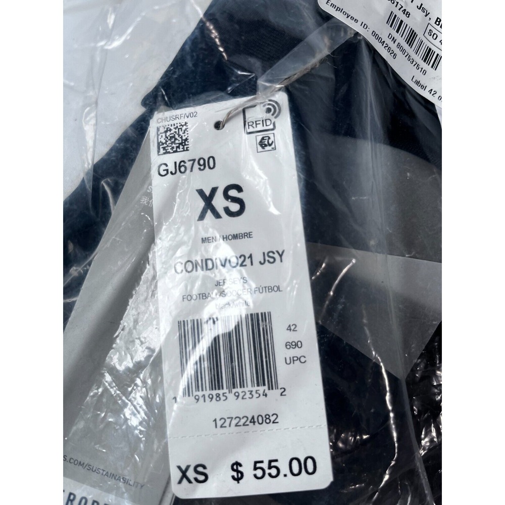 Adidas Men Condivo 21 Shirts Training T-Shirt Black Jersey GJ6790 X-SMALL - Picture 4 of 7